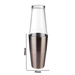 (6 uds) Coctelera Boston - set de 2 piezas (bote de acero + vaso de vidrio) - acero inoxidable, cobre/vidrio - 0,7l