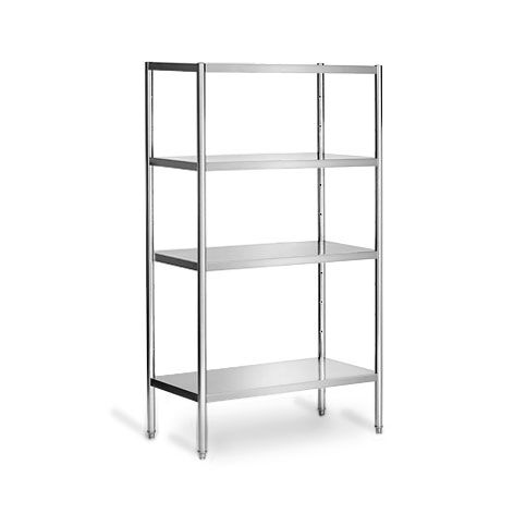 Paslanmaz Çelik Raf PREMIUM - 1000x490mm - 4 Raflı (AYARLANABİLİR)