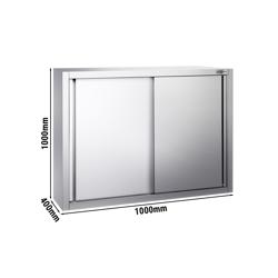 Edelstahl Wandhängeschrank PREMIUM - 1000x400mm - mit Schiebetür - 1000mm hoch