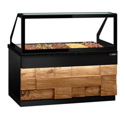 Vetrina calda TORONTO - 1800mm - frontale in legno - per 5x GN 1/1 - piano di lavoro in granito nero