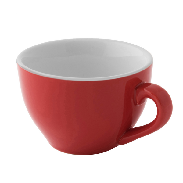(6 stuks) COLORS - Cappuccinokop - 180ml - Rood