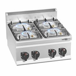 Cucina a gas professionale - LORENZO 600 - 600x600x410mm - 19,0 kW - 4 fuochi - da banco