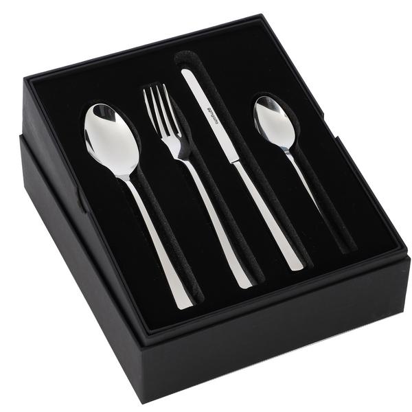 Cutlery set - Giancarlo - 18/10 stainless steel - Knife224mm; Fork205mm; Spoon205mm; Dessert spoon164mm - incl. cutlery box - Mirror - 24-piece set - For 6 people