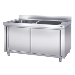 Chiuvetă de spălat oale 1,8 m - 2 cuve - lungime 80 x lăţime 40 x adâncime 35 cm