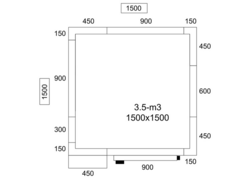 Kühlzelle - 1500x1500mm - 3,5m³ - inkl. Kühlaggregat