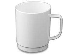 Cană din policarbonat pentru cafea şi lapte, albă - 250 ml - 50 bucăți