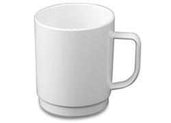 Xícara de chá / café em policarbonato, Branco - 250ml - 50 peças