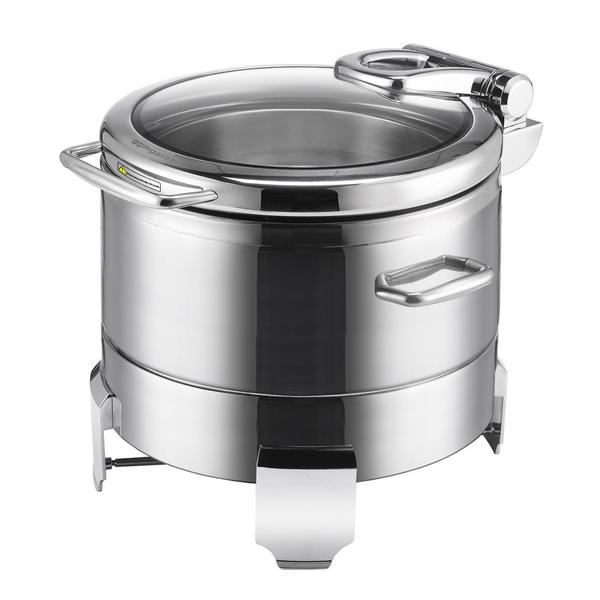 Chafing dish - rond - 8.9L - glazen deksel – hydraulisch (softclose)