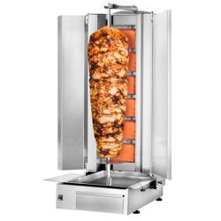 Gas Doner Kebab Grill (Shawarma/Gyros) - 6 Burner - up to 100kg - 19.5kW - incl. 2 splash guards & 2 double doors