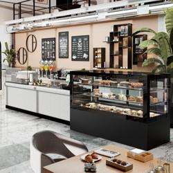 Cukrárenský pult / chladicí vitrína - 2,01 x 0,79 m - 990L - se 2 policemi