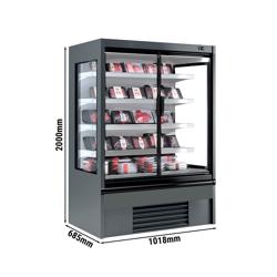 Üvegajtós hűtővitrin - 1 018 mm - 341 l - +2 és +4 °C között - 1 ajtós, dupla üvegezésű üvegajtók & 4 polc - antracitszürke (RAL 7016)