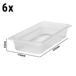 (6 adet) CAMBRO | Polipropilen GN küvet 1/3 - Yarı saydam - Yükseklik: 65 mm