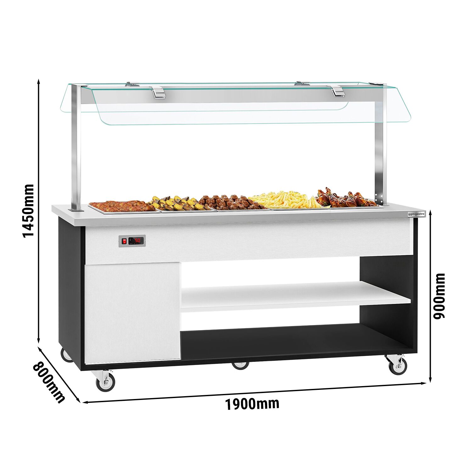 Buffet self-service chaud DANZIG - 1900mm - 5 bacs GN 1/1