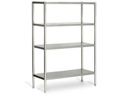 Nerezový regál ECO - 1,6 x 0,5 m - se 4 policemi (NASTAVITELNÝ)