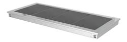 Inbouw warmhoudplaat RVS - met glazen oppervlak - 1500mm - 4x GN 1/1 - 1,8 kW