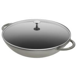 STAUB | SPECIALITIES - Wok med glaslock - Ø 370mm - gjutjärn - grafitgrå