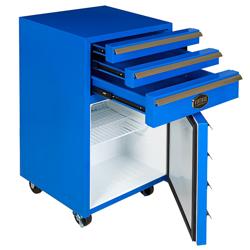GASTRO-COOL | Retro hűtőszekrény Rozsdamentes acél PREMIUM - 50 l - akár +10 °C - mit 1 ajtó - Kék