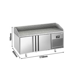 Table réfrigérée à pizza Premium PLUS - 1783 x 800 mm - avec 2 portes
