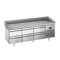 Pizzawerkbank PREMIUM PLUS - 1980x700mm - met granieten werkblad - met 6 laden
