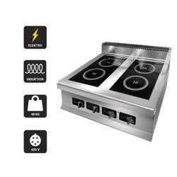 Inductiekookplaat - 800x700x428mm - 12,0 kW - 4 kookzones
