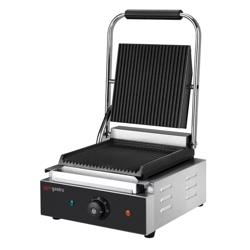 Kontaktgrill / Hamburger Grill - 1,8 kW - oben & unten Gerillt - Grillfläche: 235x225mm