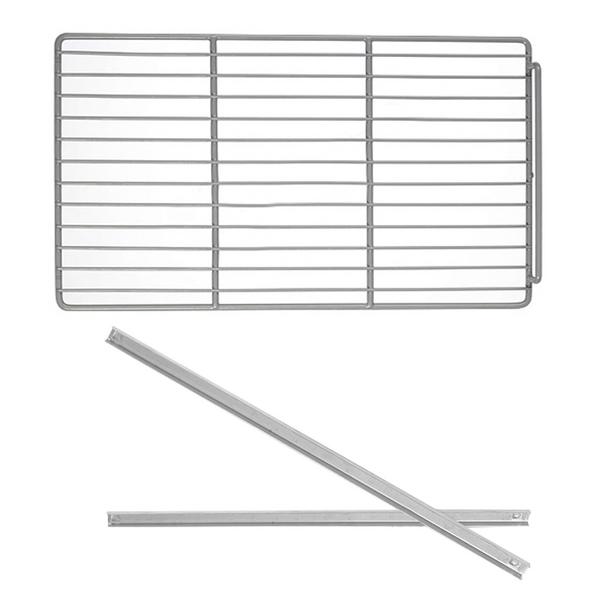 Griglia di supporto (plastificata) incl. guide in acciaio inox - 560x320 mm - per tavoli refrigerati/tavoli di preparazione SAG, SAJ, SAS: profondità 700 mm motore sottostante