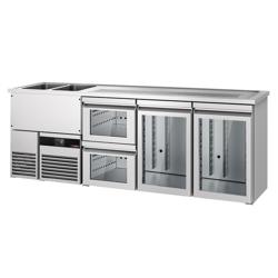 Barkylbänk PREMIUM - 2500x700 mm - 2 glasdörrar & 2 lådor