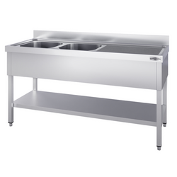 Chiuvetă 2,0m - 2 cuve în partea stângă L 60 x B 50 x T 30 cm