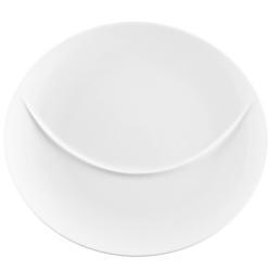 (2 pieces) SELTMANN WEIDEN | Porcelain Compartment Plate – Ø 340 mm - 1 divider - white