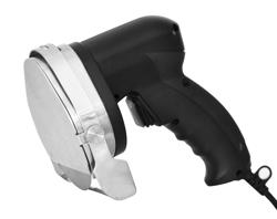 Cuchillo eléctrico para kebab PROFESIONAL - Capacidad: 60kg/día - Ø100mm - Grosor: 0-8mm - incl. cuchilla de repuesto & piedra de afilar