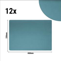 (12 pieces) Leather-Look Placemats 33×46 cm – Eucalyptus - Wipe-Clean - Non-Slip - Washable 30 °C