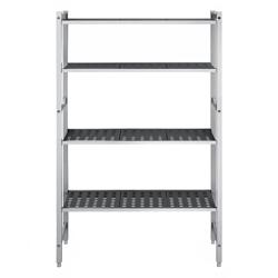 Aluminium opbergrek - 1080x460x1800mm - draagvermogen: 175kg per niveau - met polypropyleen leggers (vaatwasbestendig)