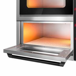 Elektrisk pizzaugn (el‑däck/box) - 4+4 x Ø 20 cm - 2‑däck - 590x580 mm - 350 °C - Manuell - svart