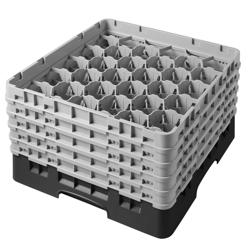 CAMBRO | CAMRACK® - Cestello per il lavaggio dei bicchieri 1/1 - 30 scomparti - con 5 estensori - 500x500mm - Nero