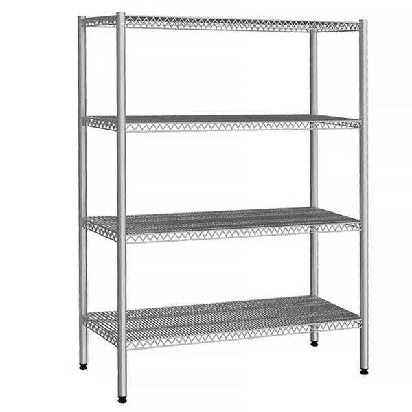 Scaffale in acciaio inox - 1370x1800mm - Profondità: 500mm - con 4 ripiani (REGOLABILI) - Portata: 60kg per ripiano