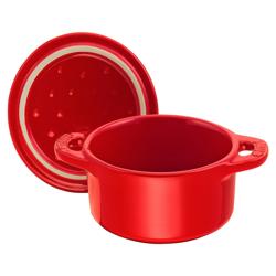 STAUB | CERAMIQUE - طنجرة كوكوت صغيرة - بقطر 100 مم - دائرية - سيراميك - أحمر كرزي