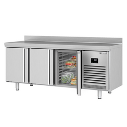 Холодильный стол PREMIUM PLUS - 1960x600 мм - с 3 дверями и бортом