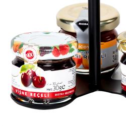 Présentoir à confiture / support de buffet - Noir - avec 3 niveaux