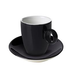 (6 szt.) BART COLOUR CAFE - Filiżanka do espresso [Bart Colour Cafe] - 65ml - Czarny - Porcelana - sztaplowana