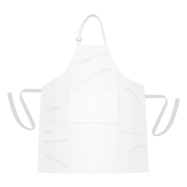 (5 bucăți) Șorț Bistro - Alb - Lungime: 61 cm