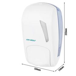 AIR-WOLF | Distributeur de savon à bouton-poussoir – 1000 ml – Plastique ABS – Blanc