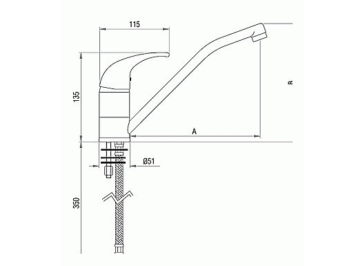Mitigeur monotrou 2000 - basse pression - avec bec pivotant & mitigeur monocommande