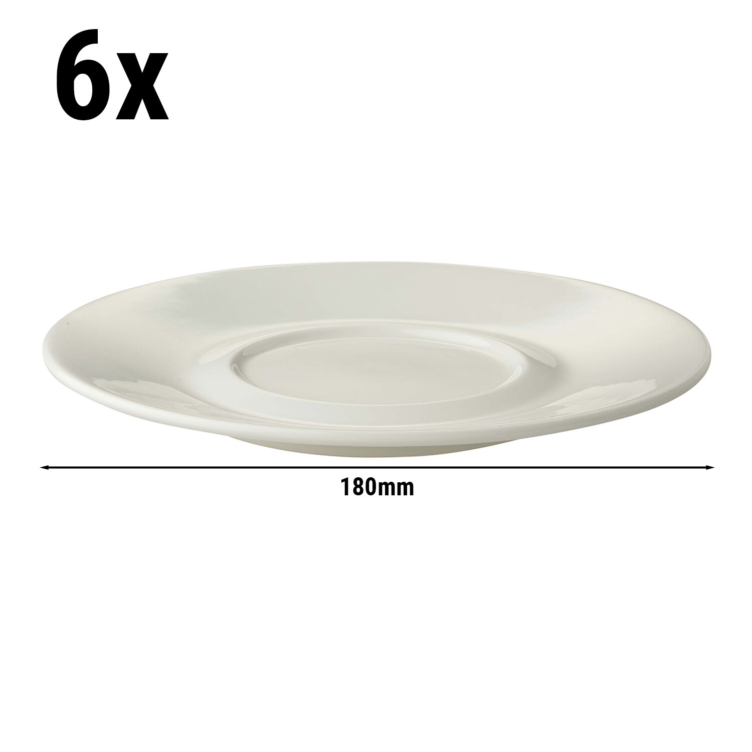 (6 pièces) LUX – Sous-tasse Maastricht – Ø 180 mm – Ivoire
