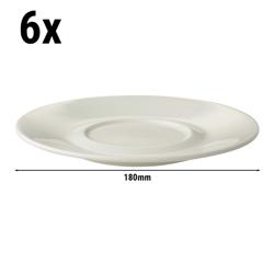 (6 pcs) LUX - Cappuccino saucers - Ø180mm - Ivory