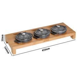 STAUB | SPECIALITIES - Tábua de servir para 3 mini cocottes - 420x160mm - Bambu
