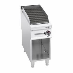 Griglia a pietra lavica a gas - 9kW - Su mobile - Profondità 900 - Griglia in ghisa - Acciaio inox