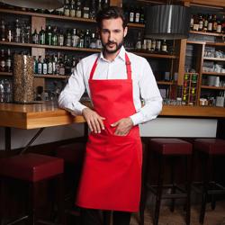 KARLOWSKY | Schort met zak Basic - Rood