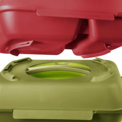 (20 pieces) Lunch boxes - 600 ml - Divided - Raspberry / Petrol