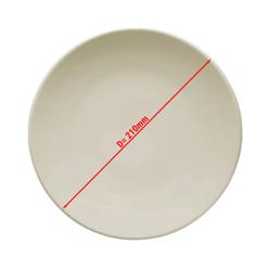 (12 st) TEOS - Tallrik - platt - porslin - Ø 21 cm - creme