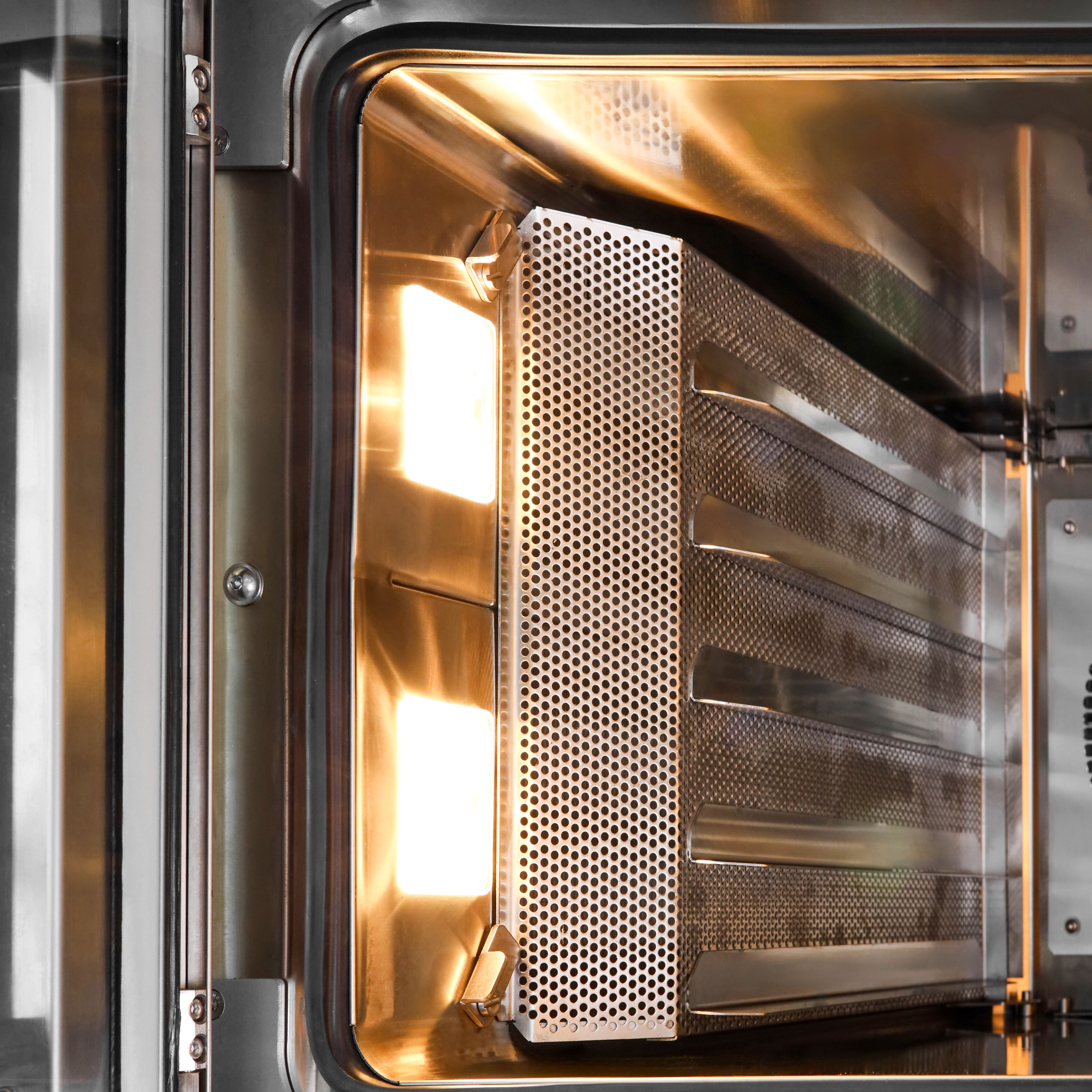 Électrique Four à convection avec injection d’eau - Écran tactile - 2 chambres de cuisson - 10 niveaux 600x400mm - Acier inoxydable - Noir - avec armoire de fermentation - sans plaques